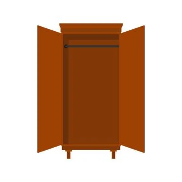 Empty cabinet with open doors. vector illustration Stock Illustration