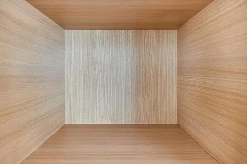 Empty cabinet shelf inside Foto stock