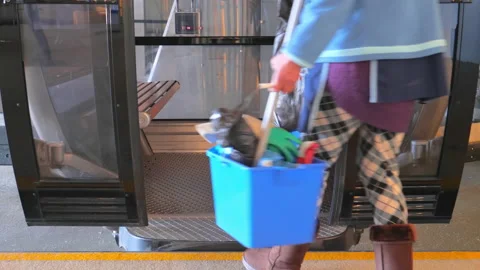 Empty Cable Car Cabin in district of Porto, Portugal Stock Footage 89128747