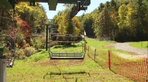 Empty cable car in forest Stock Footage 54593466