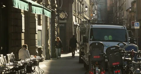 Empty cafe after Paris Attacks Stock Footage 57393731