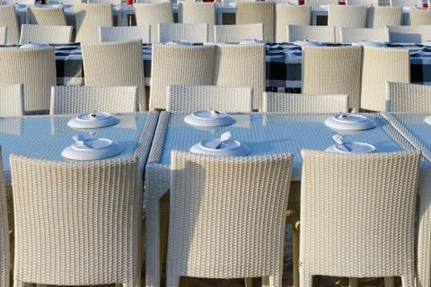 Empty cafe awaiting visitors. Stock Photos