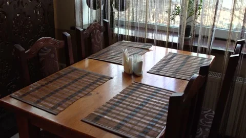Empty cafe. clean tables. cafe without visitors. Stock-Footage 131761709
