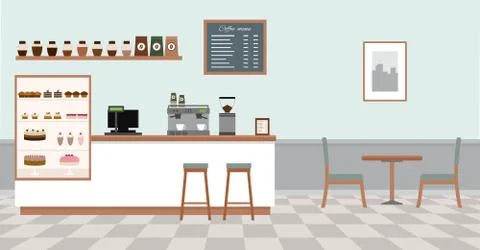 Empty cafe interior. Stock Illustration