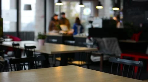 Empty cafe - people in background Vídeo Stock 44728117