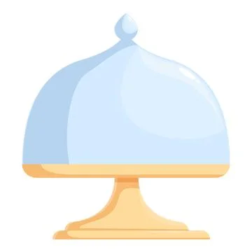 Empty cake stand with glass cover waiting for dessert serving plate Stock Illustration