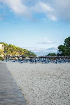 Empty Cala Santanyi beach on Mallorca, Spain. Vacation on Balearic islands. Stock Photos