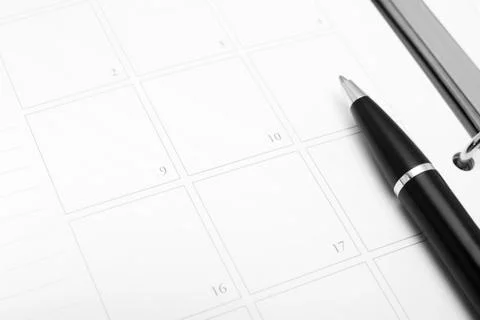 Empty calendar with pen Stock Photos