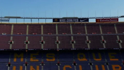 Empty Camp Nou Stadium Barcelona Stock Footage 70353164