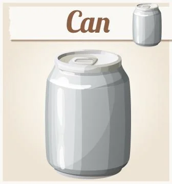Empty can without label. Detailed vector icon Stock Illustration