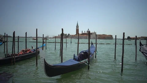 Empty canals in Venice, Italy during COVID-19 coronavirus crisis Stock Footage 130106321