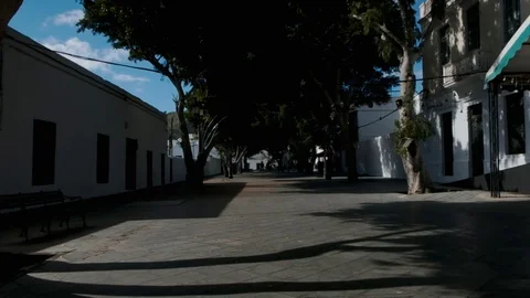Empty Canary Island Town Square Stock Footage 102532950