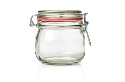 Empty canning jar on a white background 库存照片