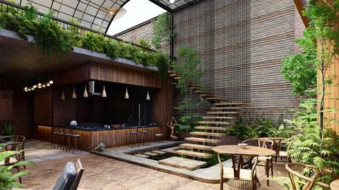 Empty Canvas Designing Versatile Restaurant Interiors for Any Occasion Stock-Illustration