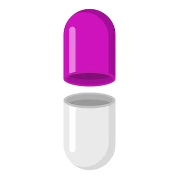 Empty capsule icon, cartoon style Stock Illustration