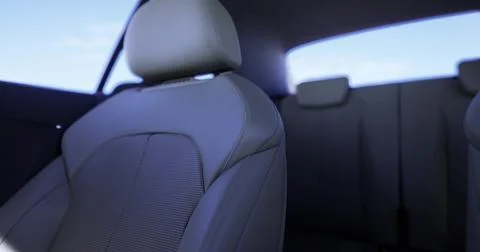 Empty car interior with modern design features and sunlight filtering in Stock Illustration