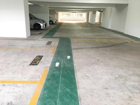 Empty car parks Stock Photos