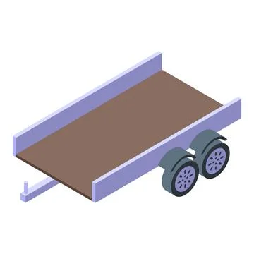 Empty car trailer isolated on white background Stock Illustration