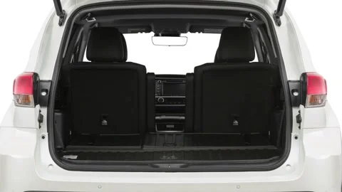 Empty car trunk Black Velvet Metallic 2019 Toyota Highlander Hybrid Limited Stock Footage 160036033