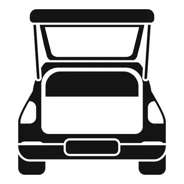 Empty car trunk icon simple vector. Vehicle door Stock Illustration