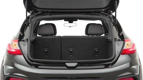 Empty car trunk Monsoon Gray Metallic 2017 Chevrolet Cruze LT Hatch Automatic Stock Footage 159912202