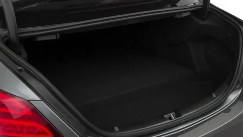 Empty car trunk Palatial Ruby 2018 Mercedes-Benz C-Class C350e Plug-in Hybrid Stock Footage 159998200