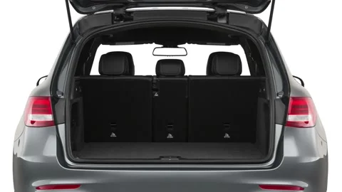 Empty car trunk Polished Metal Metallic 2019 Mercedes-Benz GLC-Class GLC300 Stock Footage 160026327
