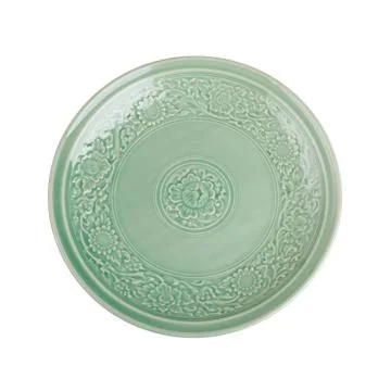 Empty caramic celadon dish Stock Photos