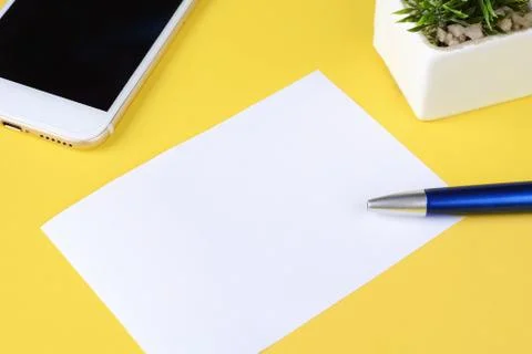 Empty card with phone Stock Photos