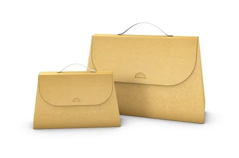 Empty cardboard bag isolated on white background Stock Illustration