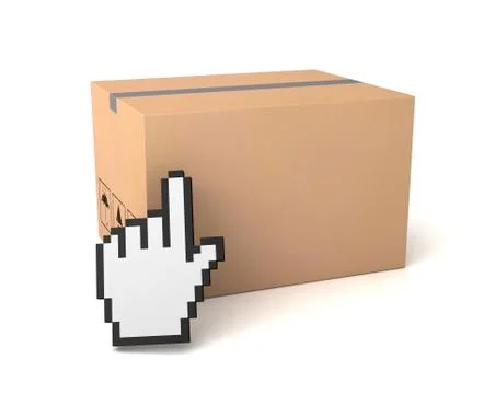 Empty cardboard box concept   3d illustration Stock Illustration