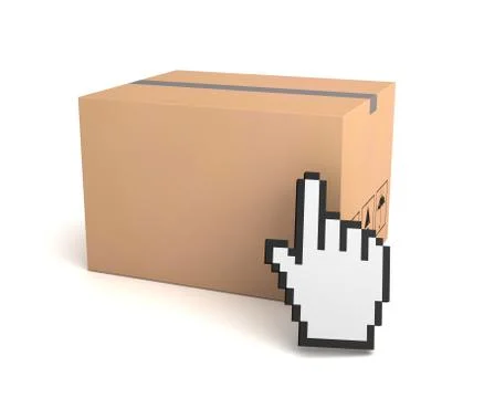 Empty cardboard box concept illustration Stock Illustration