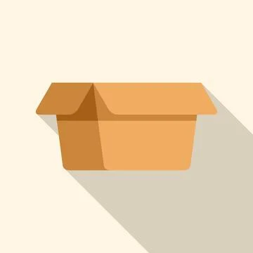 Empty cardboard box flat design illustration for delivery Stock Illustration