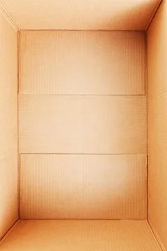 Empty cardboard box, inside view pen cardboard box 库存照片