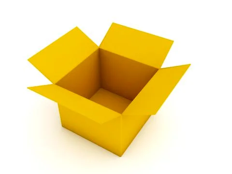 Empty cardboard box isolated on white background. Stock Illustration
