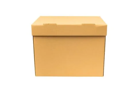 Empty cardboard box isolated on the white background Stock Photos