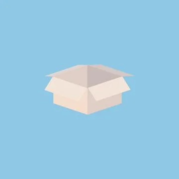 Empty cardboard box opened, vector illustration EPS10. Stock Illustration