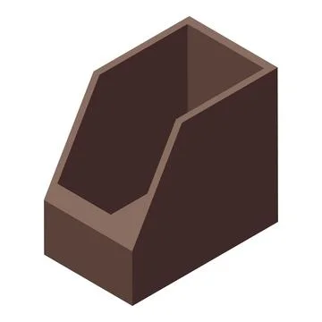 Empty cardboard box standing upright isometric view Illustrazione stock