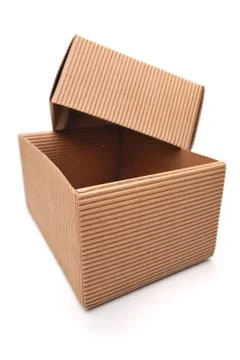 Empty cardboard box on a white background Stock Photos