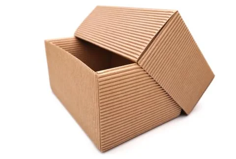 Empty cardboard box on a white background Stock Photos