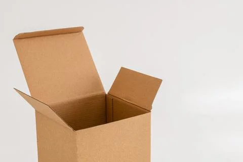 Empty cardboard box on white background Stock Photos