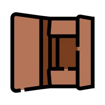 Empty cardboard delivery box open for packaging Stock Illustration