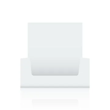 Empty Cardboard display box mockup with front viewpoint. Realistic drawing. Stock Illustration
