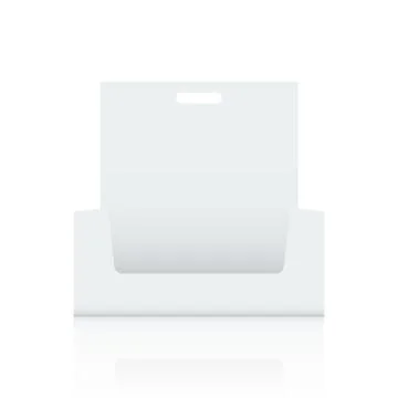 Empty Cardboard display box mockup with front viewpoint. Realistic drawing. Stock Illustration