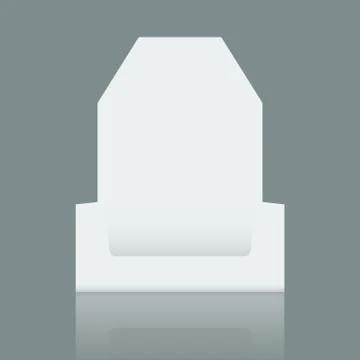 Empty Cardboard display box mockup with front viewpoint. Realistic drawing. Stock Illustration