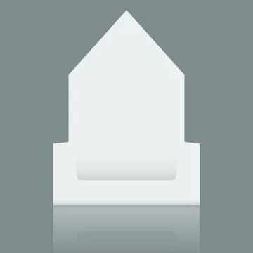 Empty Cardboard display box mockup with front viewpoint. Realistic drawing. Stock Illustration