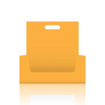 Empty Cardboard display box mockup with front viewpoint. Realistic drawing. Stock Illustration