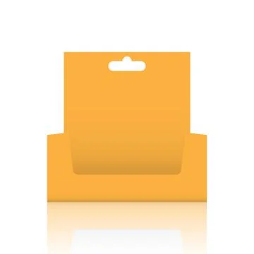 Empty Cardboard display box mockup with front viewpoint. Realistic drawing. Stock Illustration
