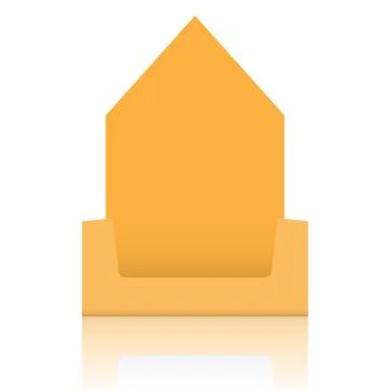 Empty Cardboard display box mockup with front viewpoint. Realistic drawing. Stock Illustration