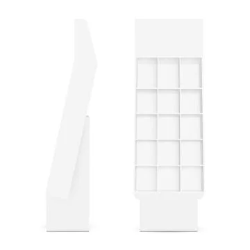 Empty Cardboard Display Racks, Front and Side View Stock Illustration